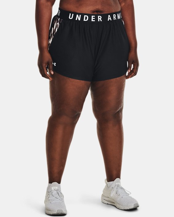 Women's UA Play Up 3.0 Printed Shorts, Black, pdpMainDesktop image number 0